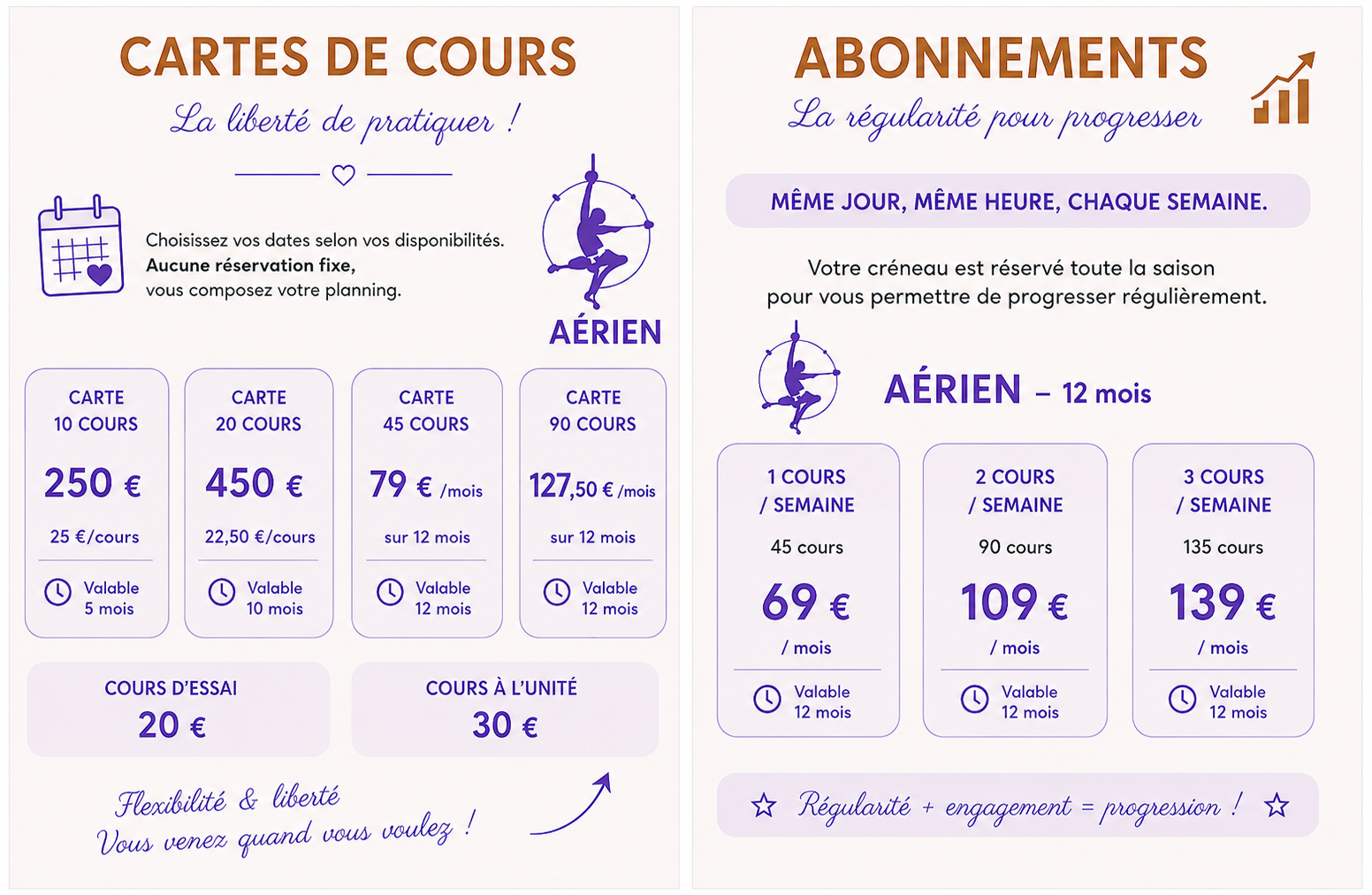 5 cartes OU abonnements AERIEN